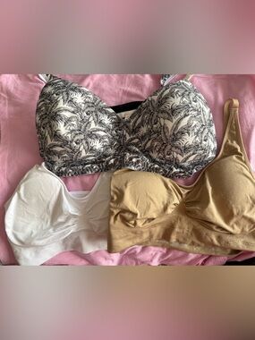 Three padded Rhonda Shear comfort bras NWOT plus size 2x  sports bras bralette